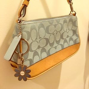 Mini-blue coach purse with matching key chain